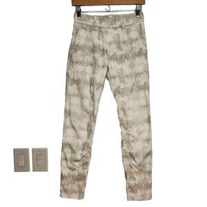 Bevy Flog‎ Dafna Pull On Pant 24 Ivory Geo Faded Diamond Print Skinny Stretch